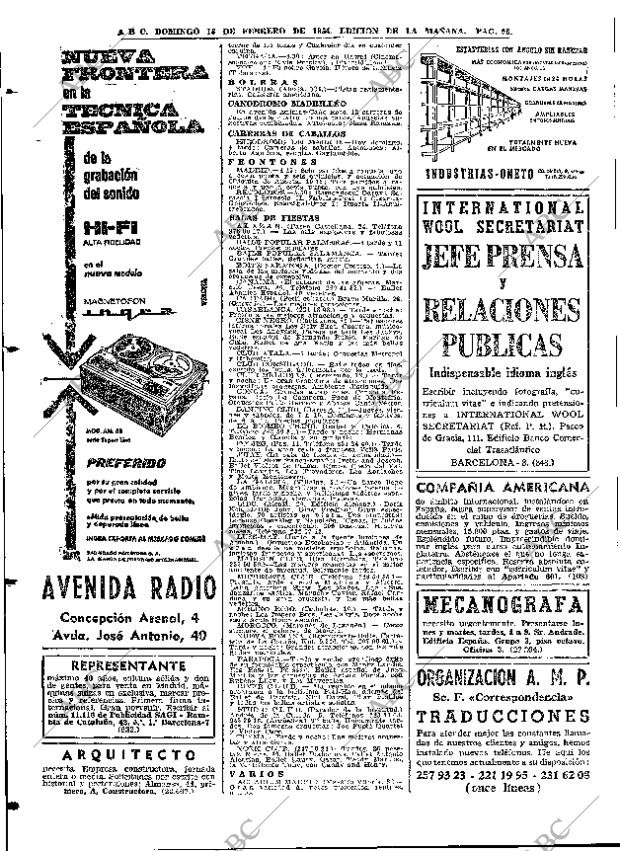 ABC MADRID 16-02-1964 página 96