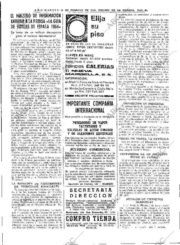 ABC MADRID 18-02-1964 página 42