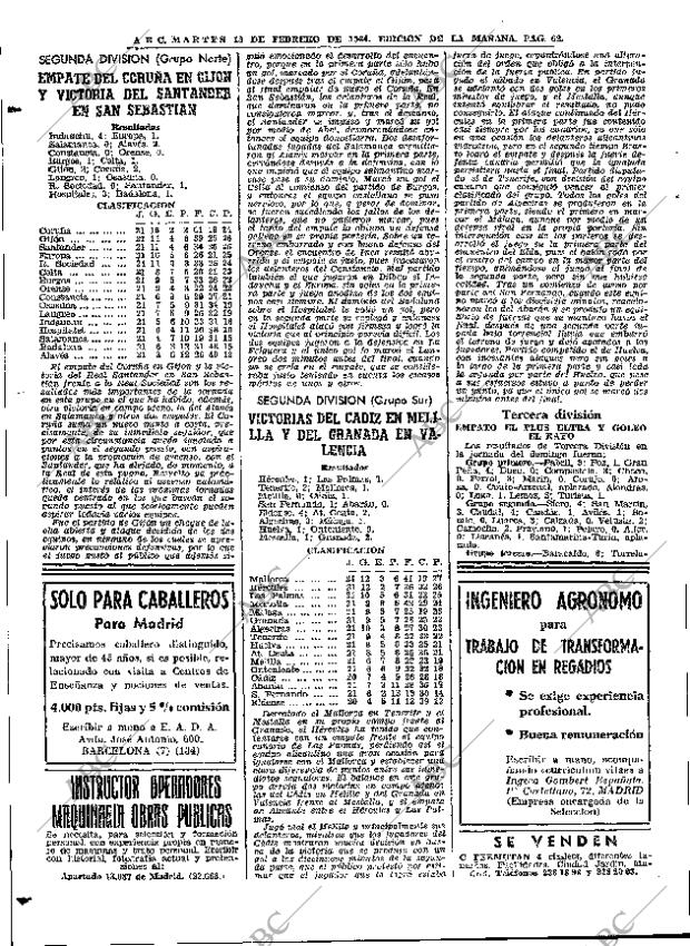 ABC MADRID 18-02-1964 página 62