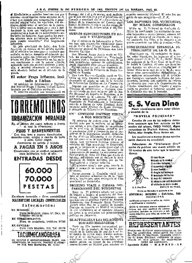 ABC MADRID 20-02-1964 página 42