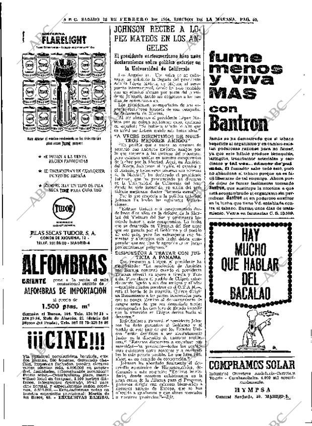 ABC MADRID 22-02-1964 página 50