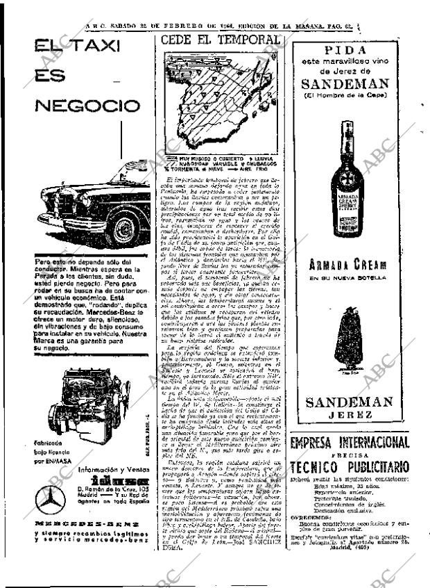 ABC MADRID 22-02-1964 página 62