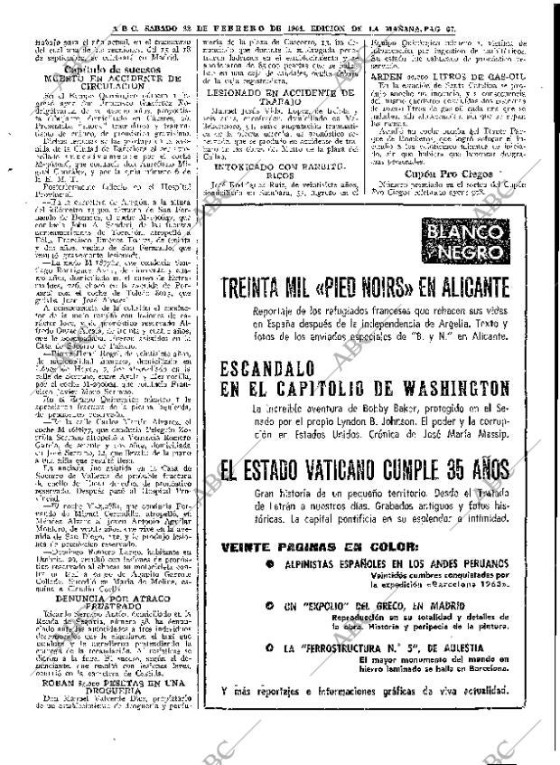 ABC MADRID 22-02-1964 página 67