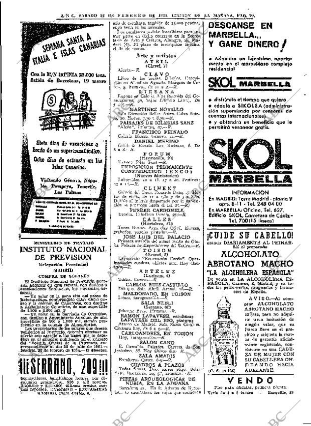 ABC MADRID 22-02-1964 página 70