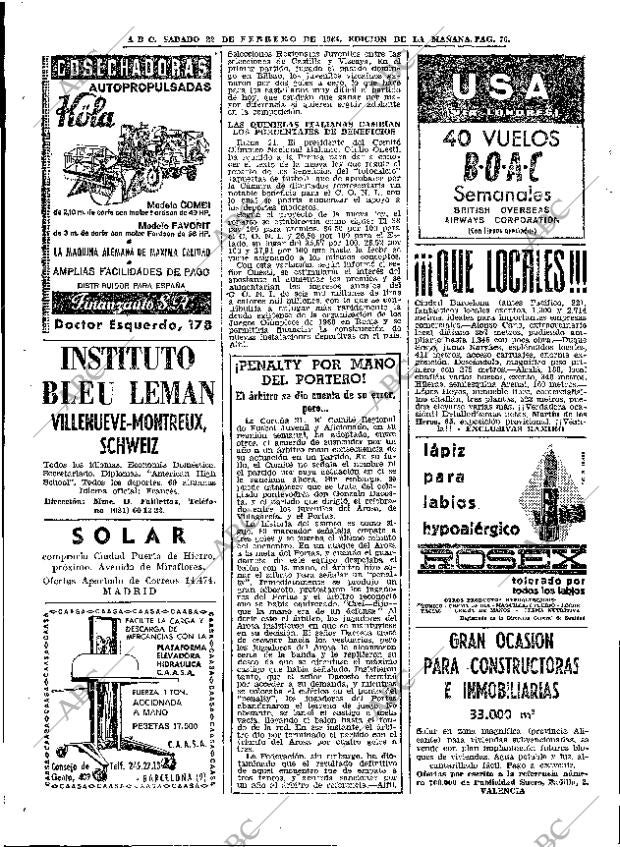 ABC MADRID 22-02-1964 página 76