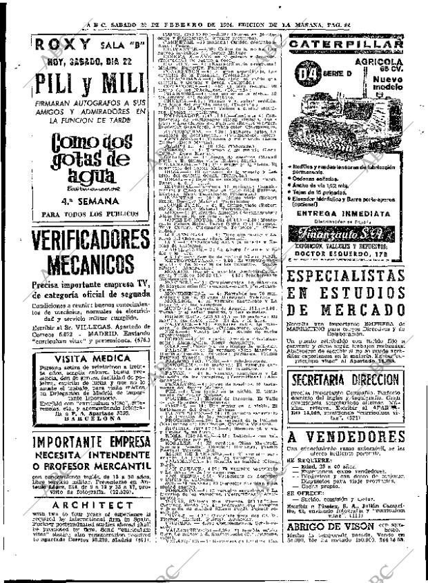 ABC MADRID 22-02-1964 página 84