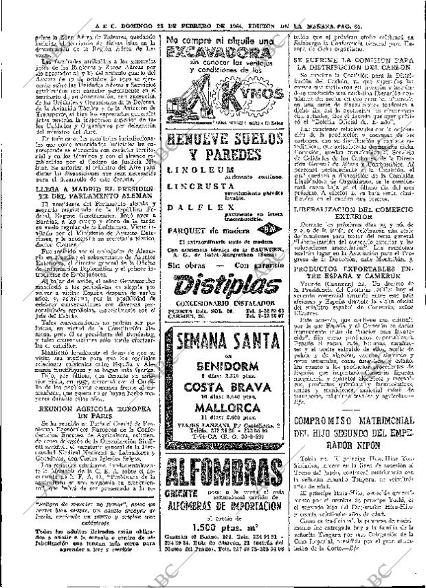 ABC MADRID 23-02-1964 página 64