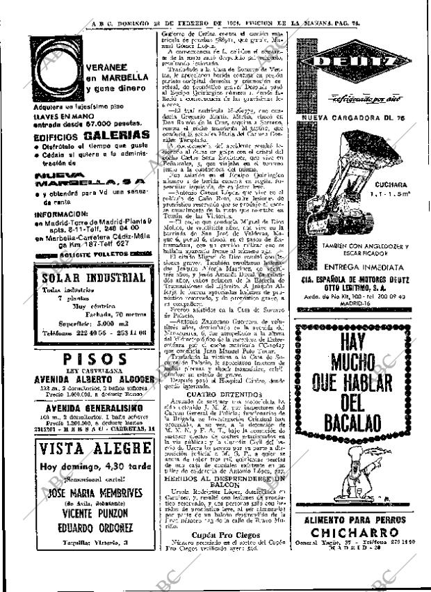 ABC MADRID 23-02-1964 página 74