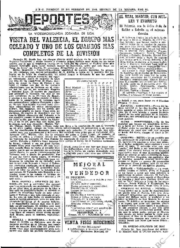 ABC MADRID 23-02-1964 página 81