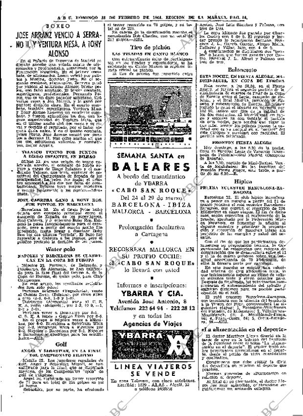 ABC MADRID 23-02-1964 página 84