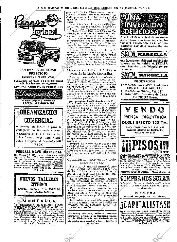 ABC MADRID 25-02-1964 página 44