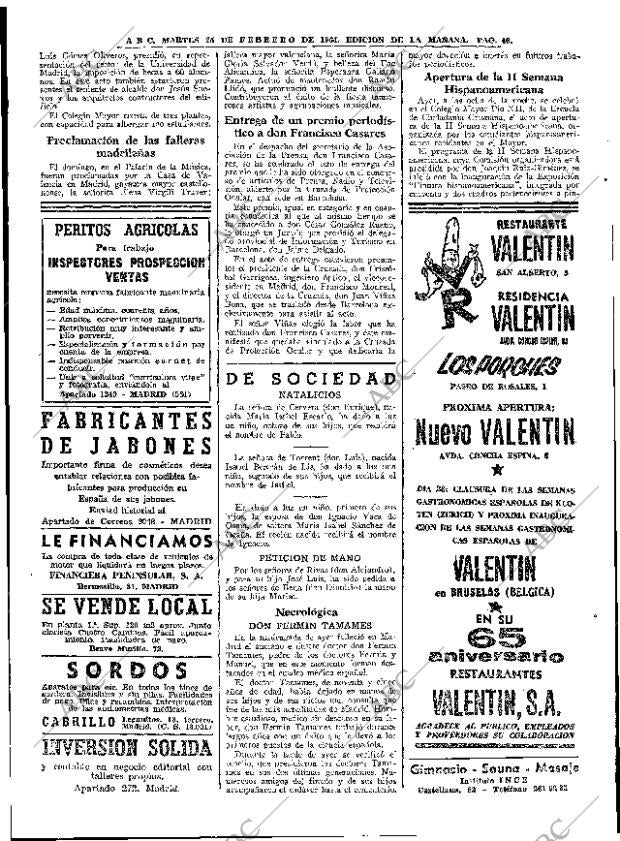 ABC MADRID 25-02-1964 página 46