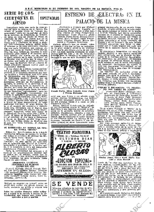 ABC MADRID 26-02-1964 página 61