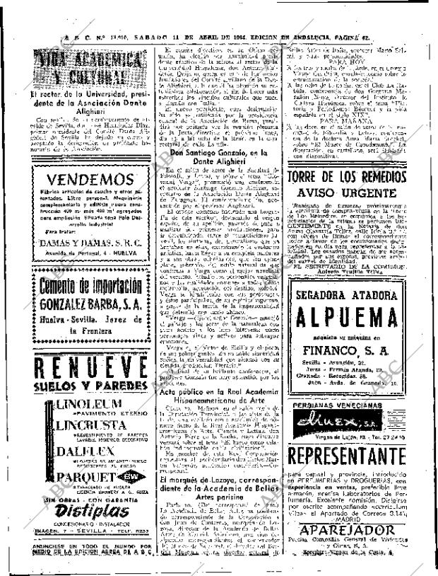 ABC SEVILLA 11-04-1964 página 62