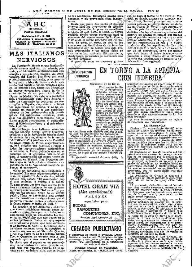 ABC MADRID 14-04-1964 página 28