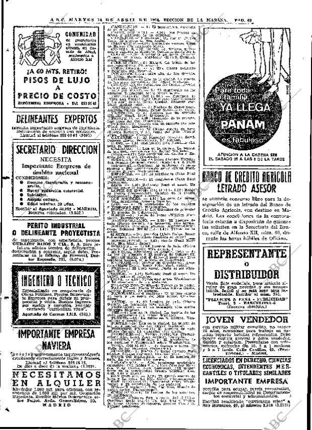 ABC MADRID 14-04-1964 página 68