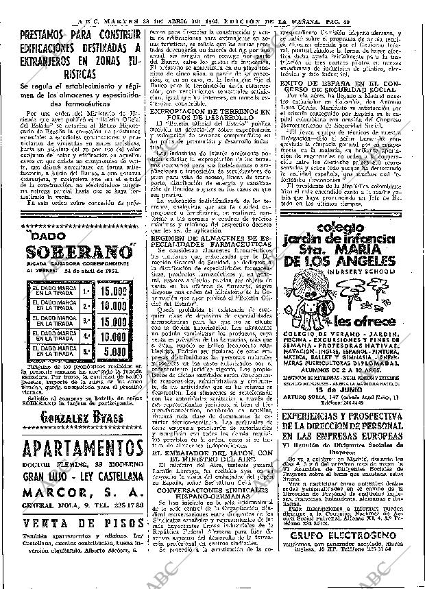 ABC MADRID 28-04-1964 página 40