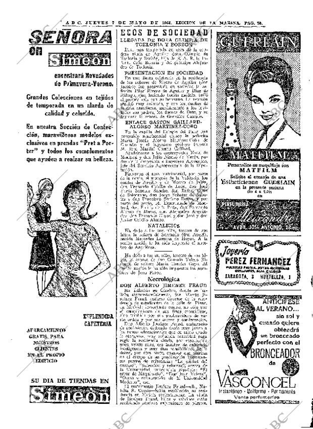 ABC MADRID 07-05-1964 página 70
