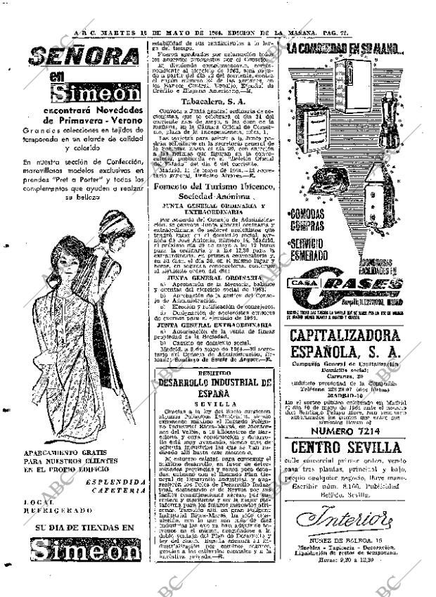 ABC MADRID 12-05-1964 página 72
