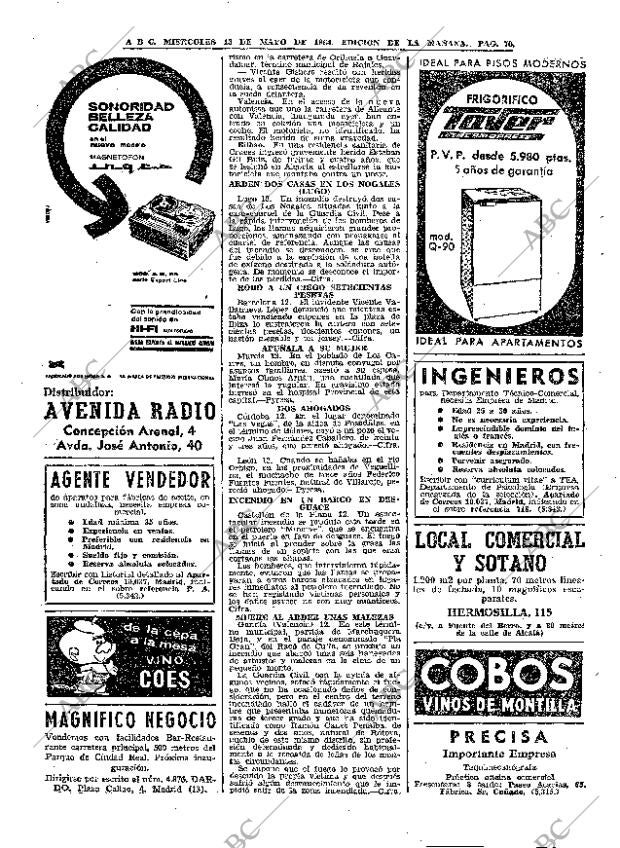 ABC MADRID 13-05-1964 página 70
