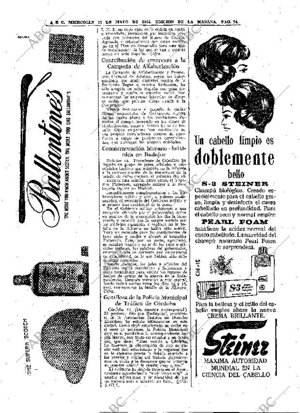 ABC MADRID 13-05-1964 página 74