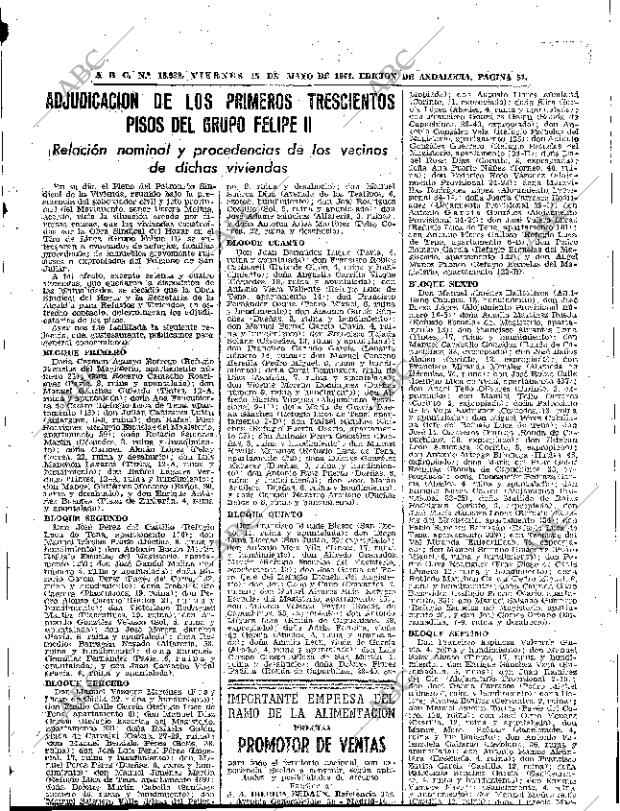 ABC SEVILLA 15-05-1964 página 51