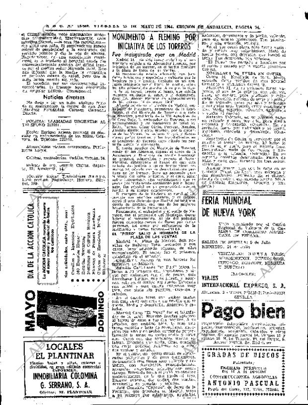 ABC SEVILLA 15-05-1964 página 54