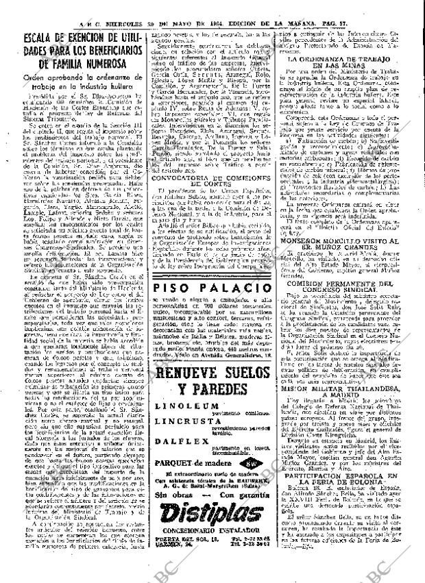 ABC MADRID 20-05-1964 página 57