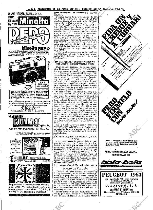ABC MADRID 20-05-1964 página 70