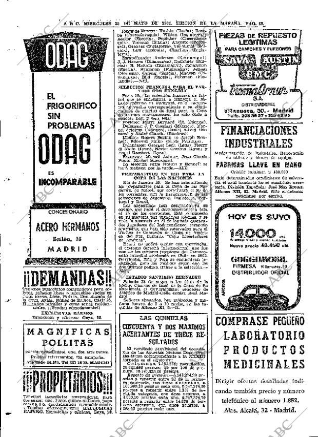 ABC MADRID 20-05-1964 página 88