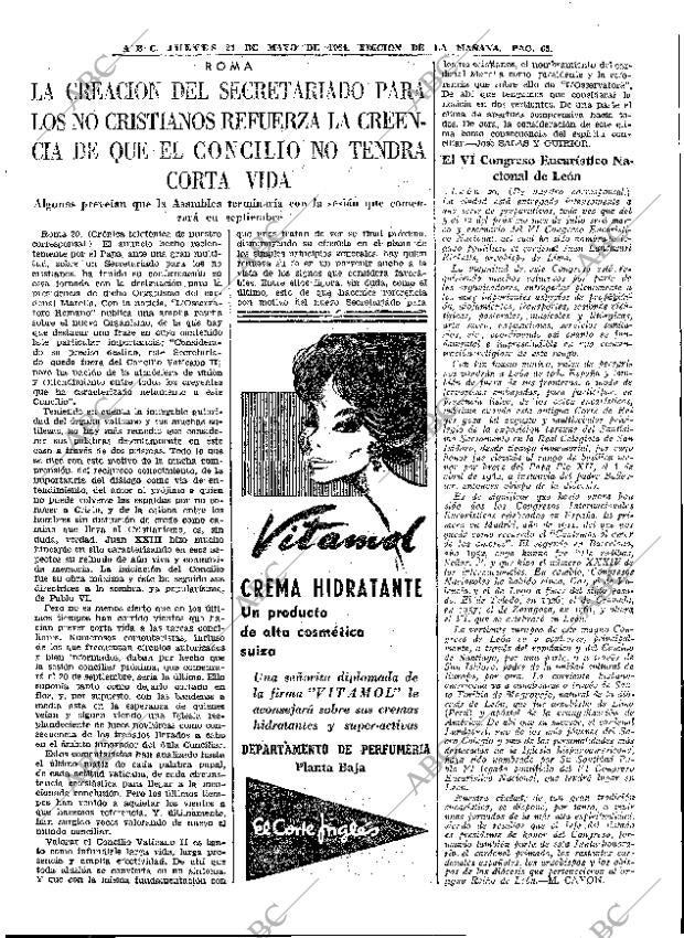 ABC MADRID 21-05-1964 página 65
