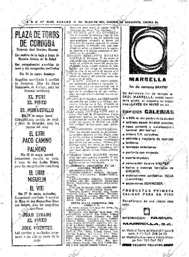 ABC SEVILLA 23-05-1964 página 60