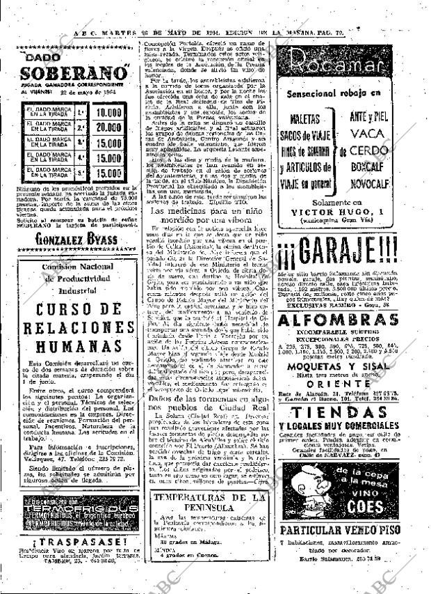 ABC MADRID 26-05-1964 página 70