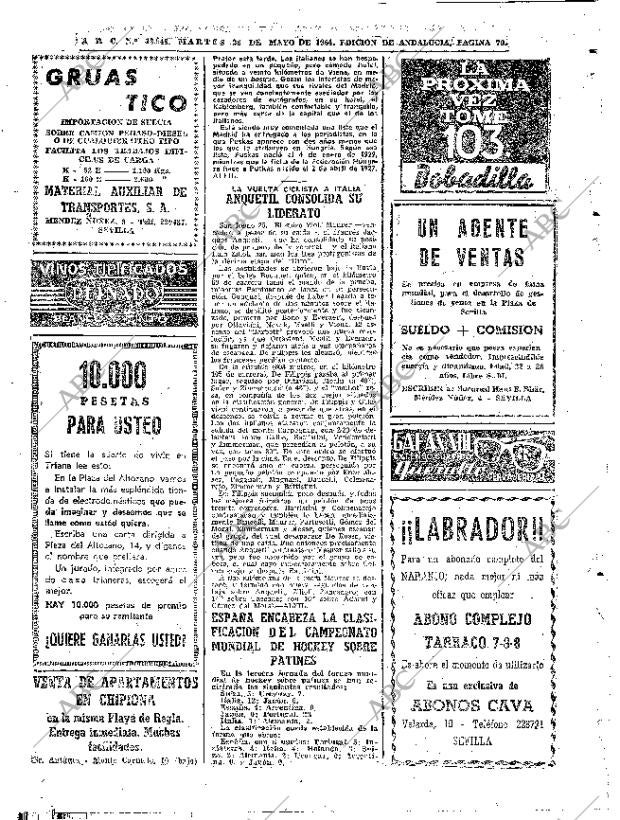 ABC SEVILLA 26-05-1964 página 70