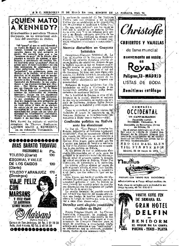 ABC MADRID 27-05-1964 página 70