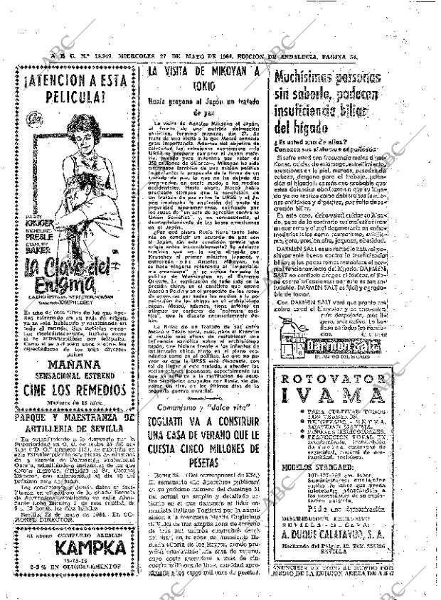 ABC SEVILLA 27-05-1964 página 54
