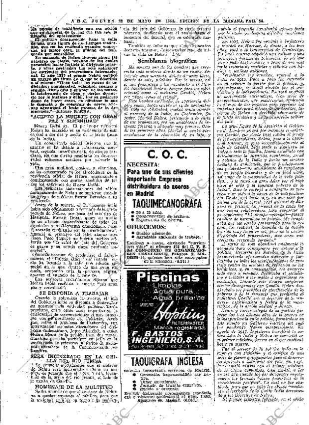 ABC MADRID 28-05-1964 página 56