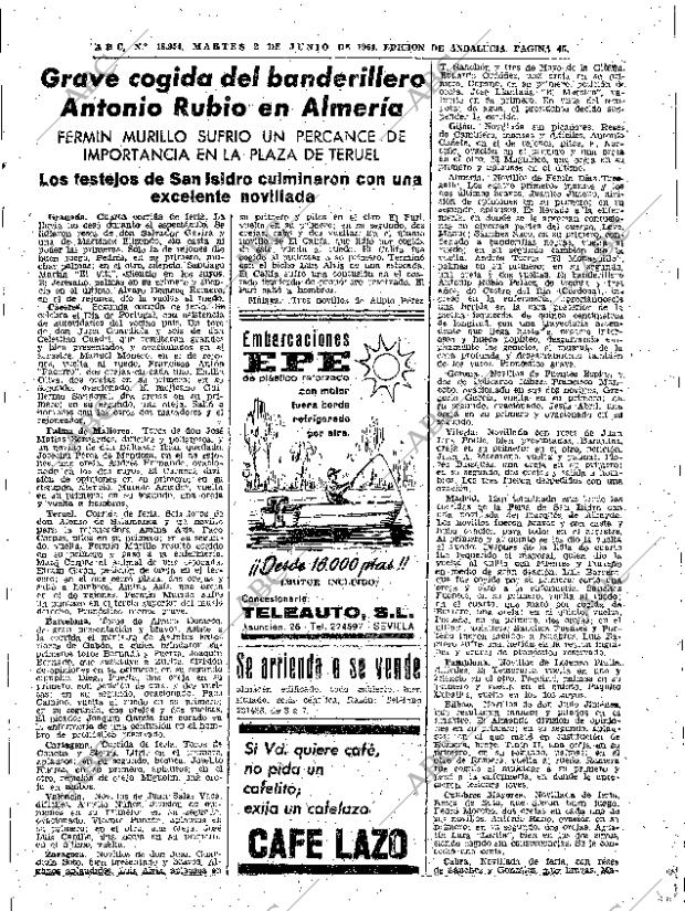 ABC SEVILLA 02-06-1964 página 43