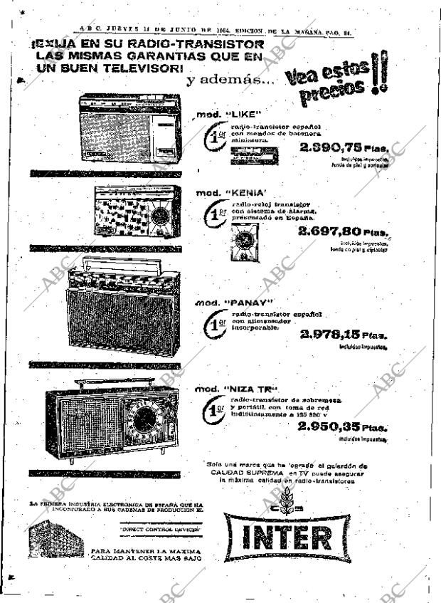 ABC MADRID 11-06-1964 página 84