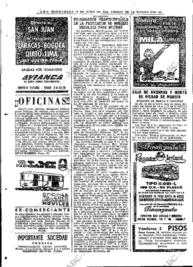 ABC MADRID 17-06-1964 página 90