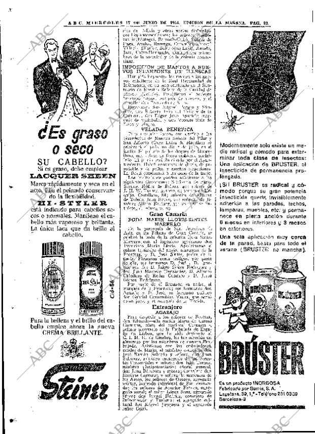 ABC MADRID 17-06-1964 página 92