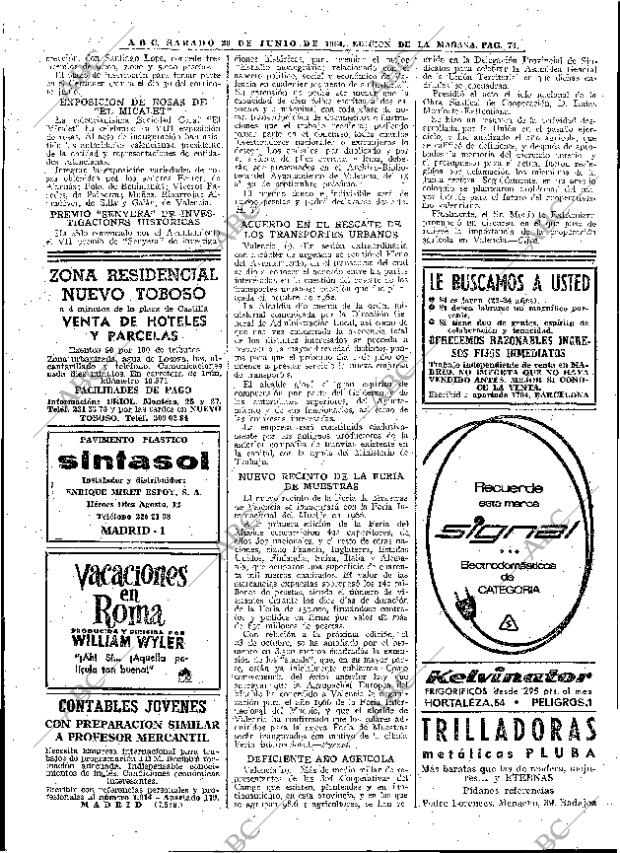 ABC MADRID 20-06-1964 página 82