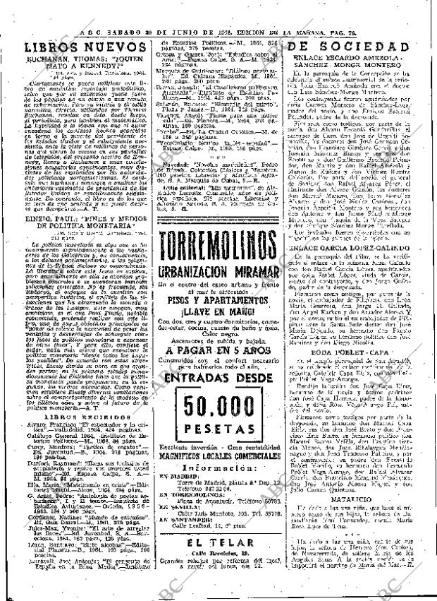 ABC MADRID 20-06-1964 página 86