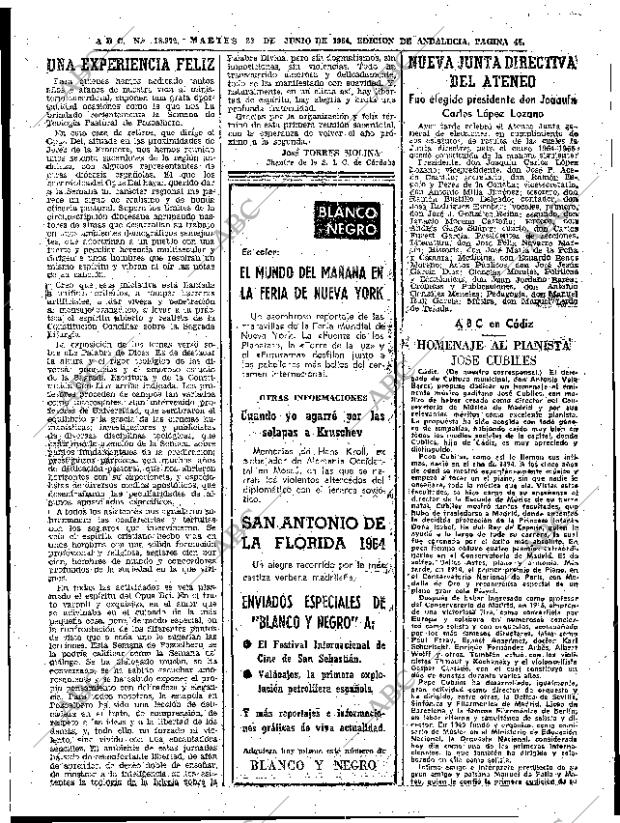 ABC SEVILLA 23-06-1964 página 45