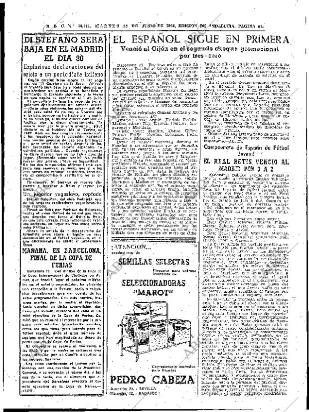 ABC SEVILLA 23-06-1964 página 61