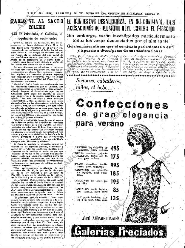 ABC SEVILLA 26-06-1964 página 19