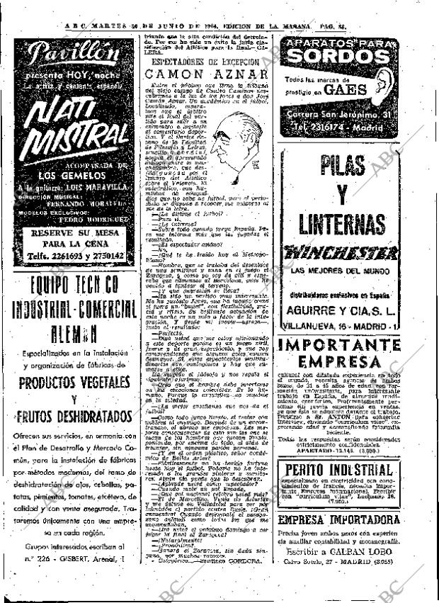 ABC MADRID 30-06-1964 página 88