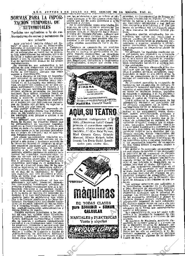 ABC MADRID 02-07-1964 página 46