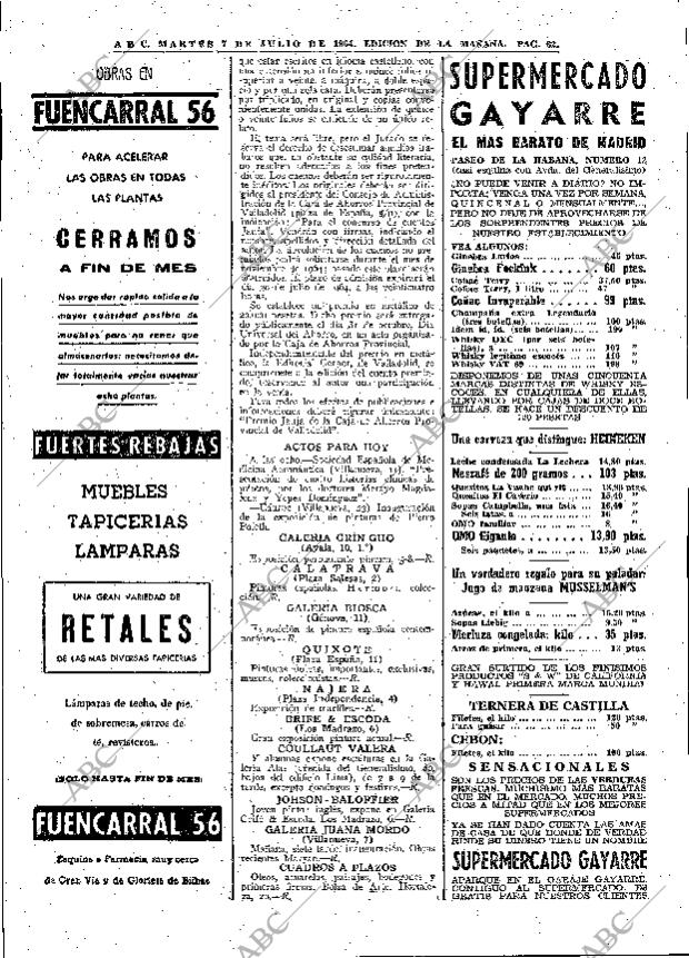 ABC MADRID 07-07-1964 página 62