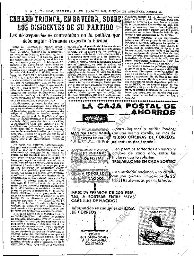 ABC SEVILLA 14-07-1964 página 21